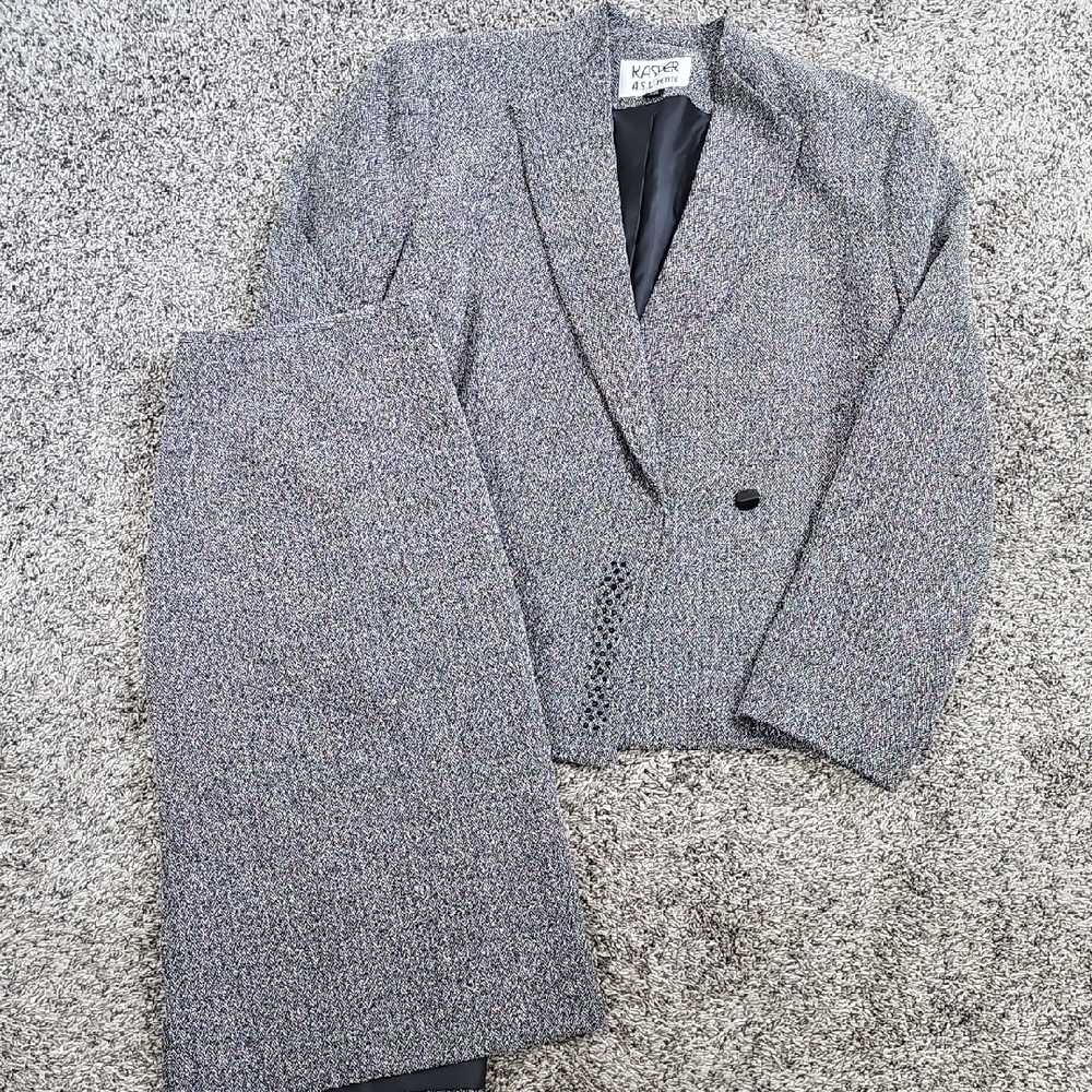 Kasper Gray Classic Blazer Wool Blend